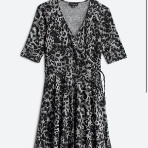 Animal print wrap dress